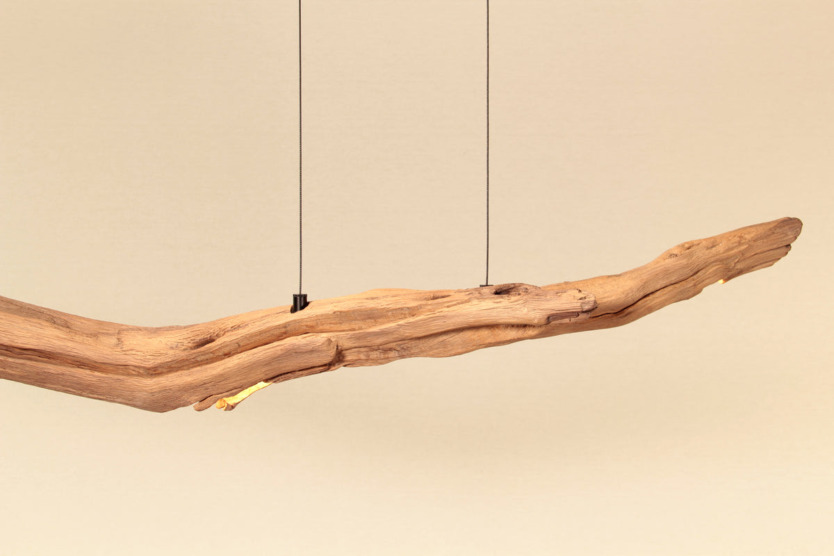 Dining table lamp - handmade unique piece - 113cm oak branch