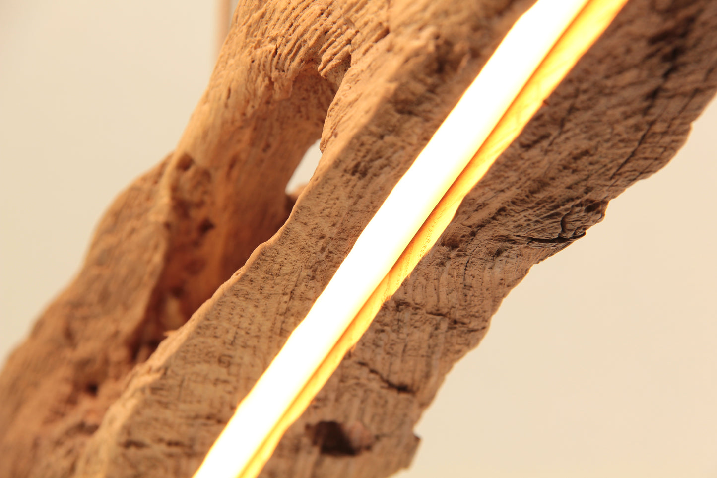 Dining table lamp - handmade unique piece - 126cm oak beam