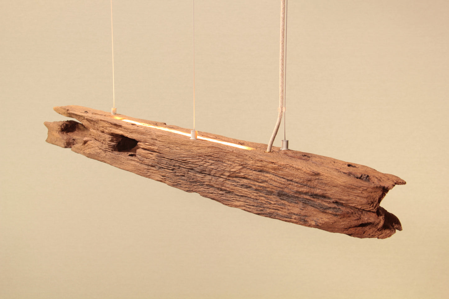 Esstischleuchte - handgefertigtes Unikat - 128cm Eichenbalken
