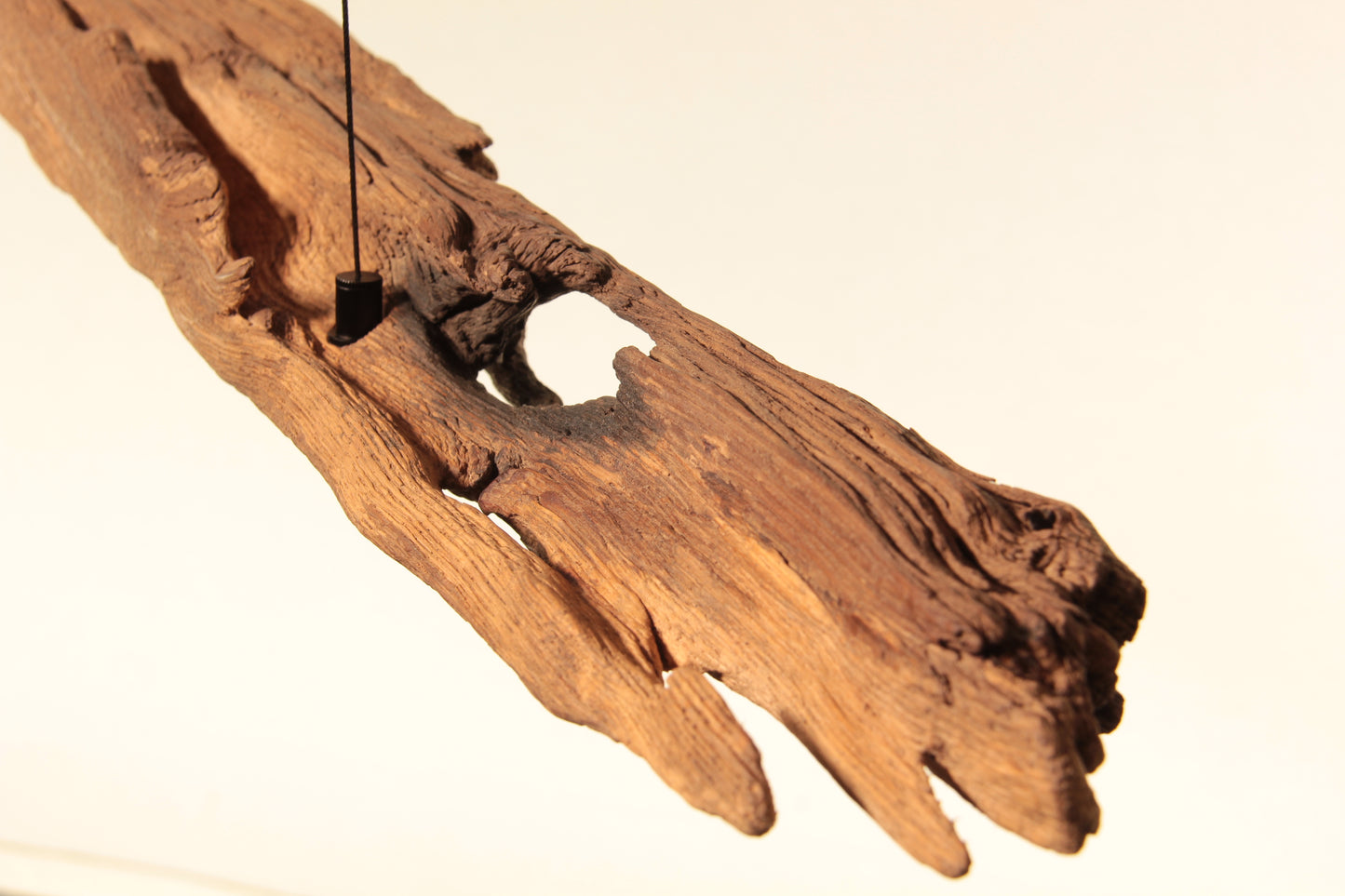 Dining table lamp - handmade unique piece - 119cm oak beam