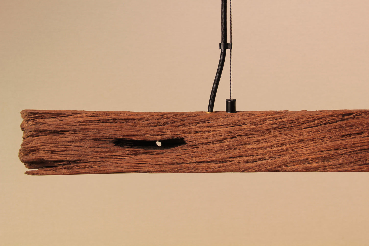 Dining table lamp - handmade unique piece - 120cm oak beam