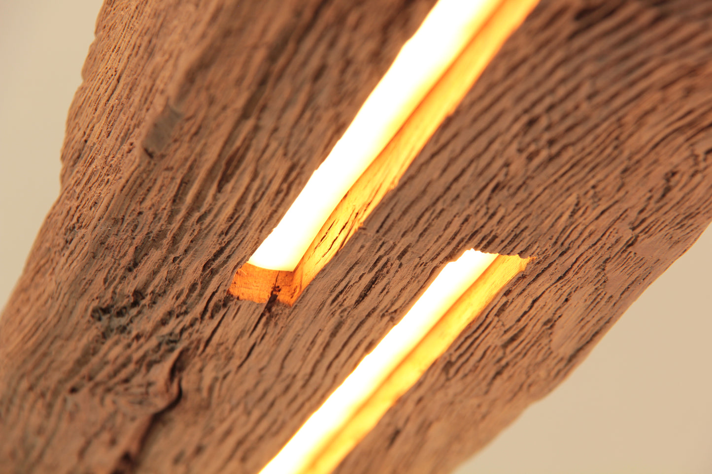 Dining table lamp - handmade unique piece - 90cm oak beam