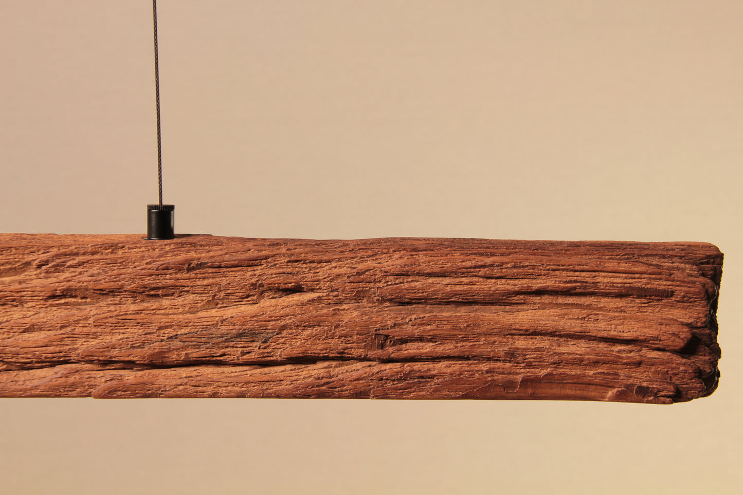Dining table lamp - handmade unique piece - 120cm oak beam