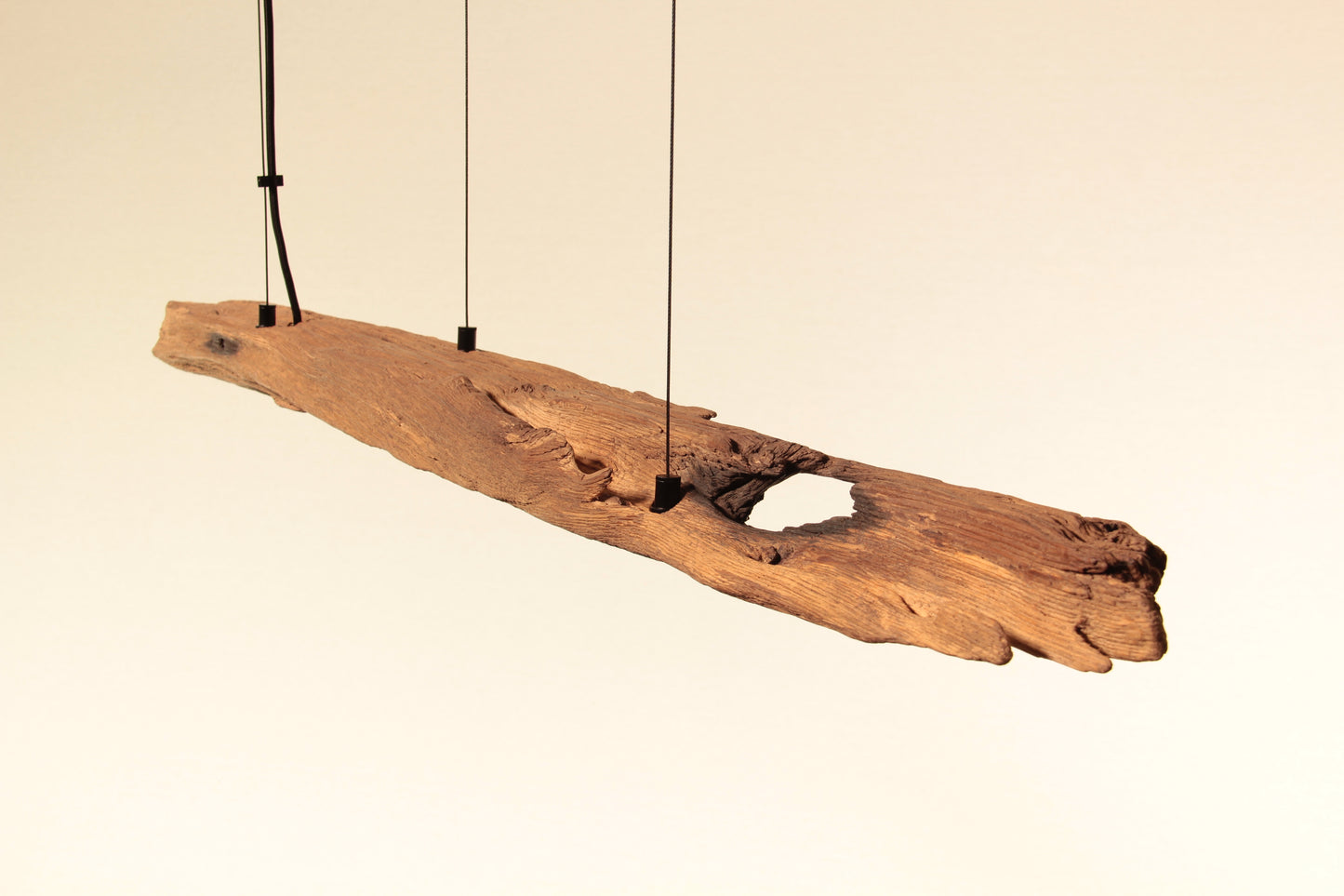 Dining table lamp - handmade unique piece - 119cm oak beam