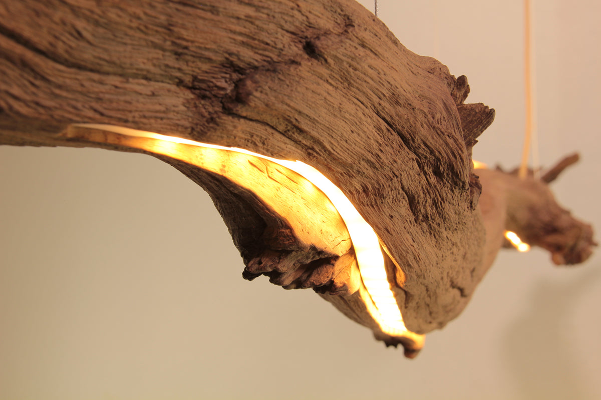 Dining table lamp / LED strip / 147 cm oak branch