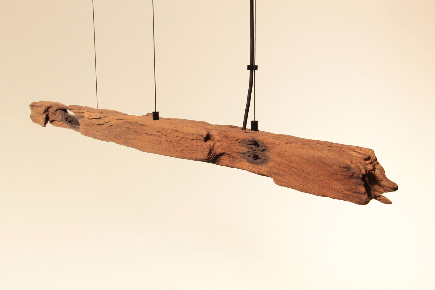Dining table lamp - handmade unique piece - 119cm oak beam