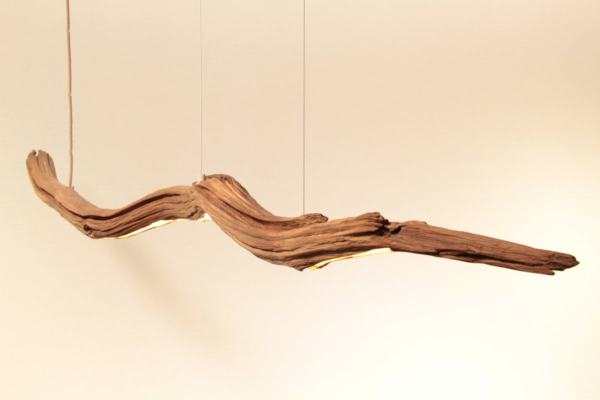 Dining table lamp - handmade unique piece - 229cm oak branch