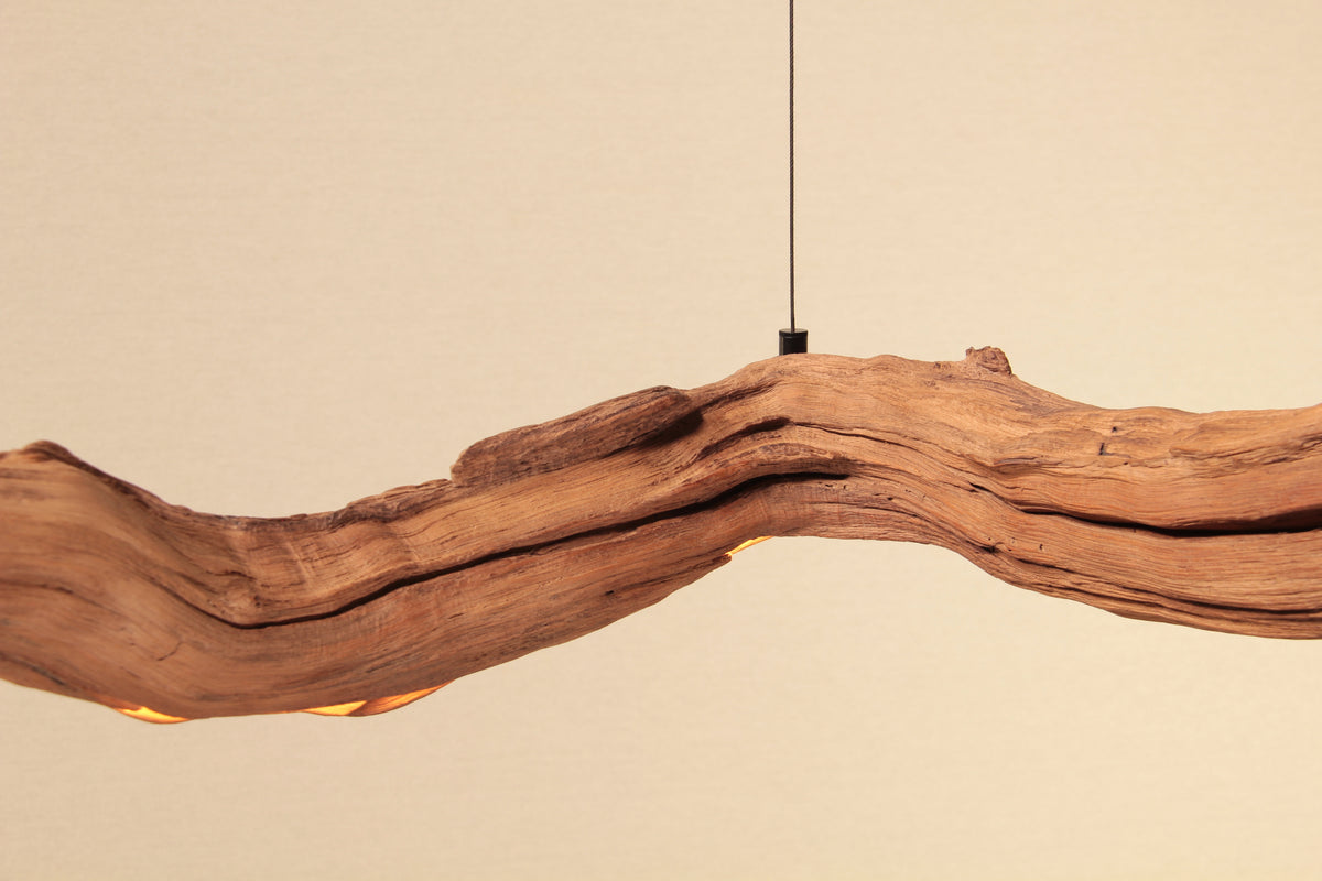 Dining table lamp - handmade unique piece - 176cm oak branch
