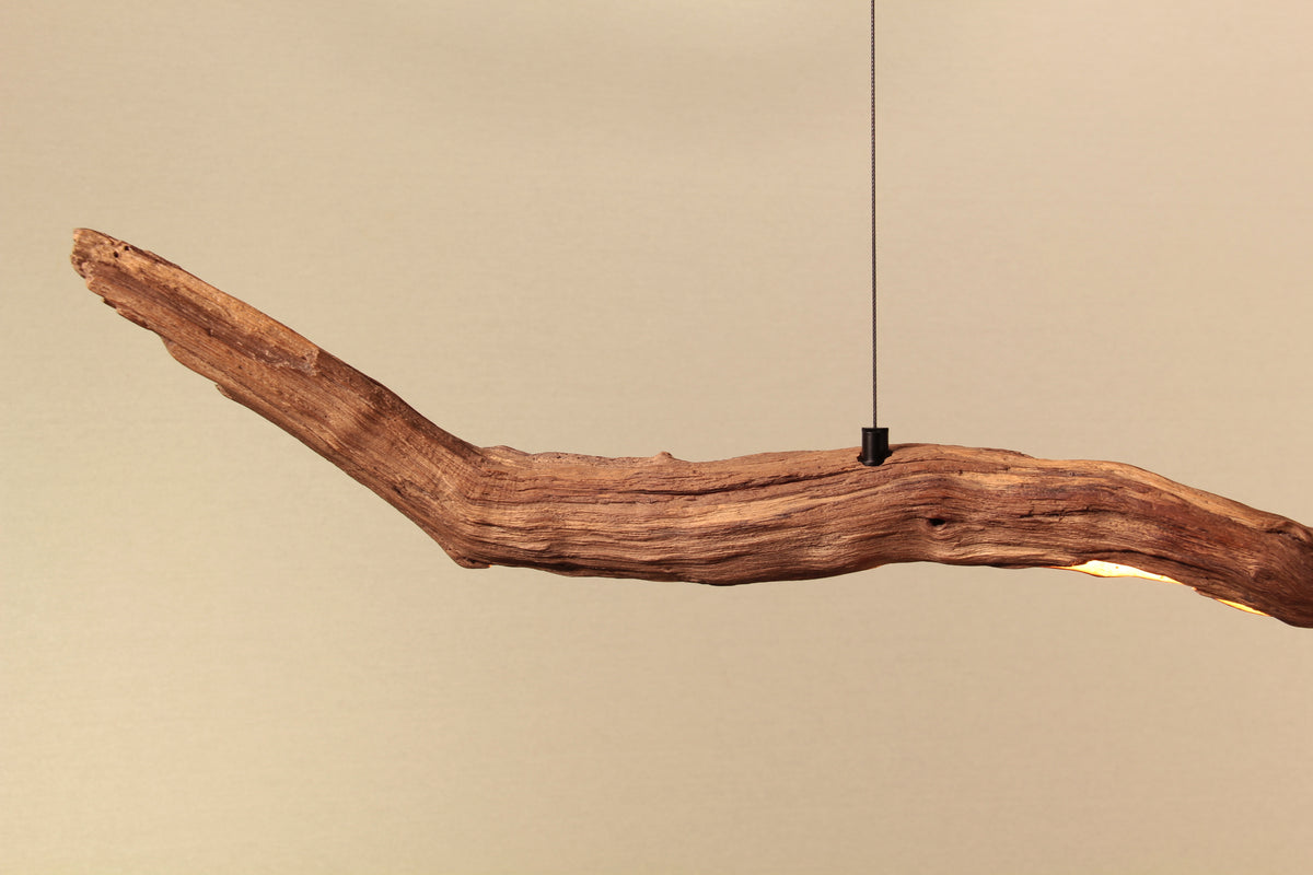 Dining table lamp - handmade unique piece - 176cm oak branch