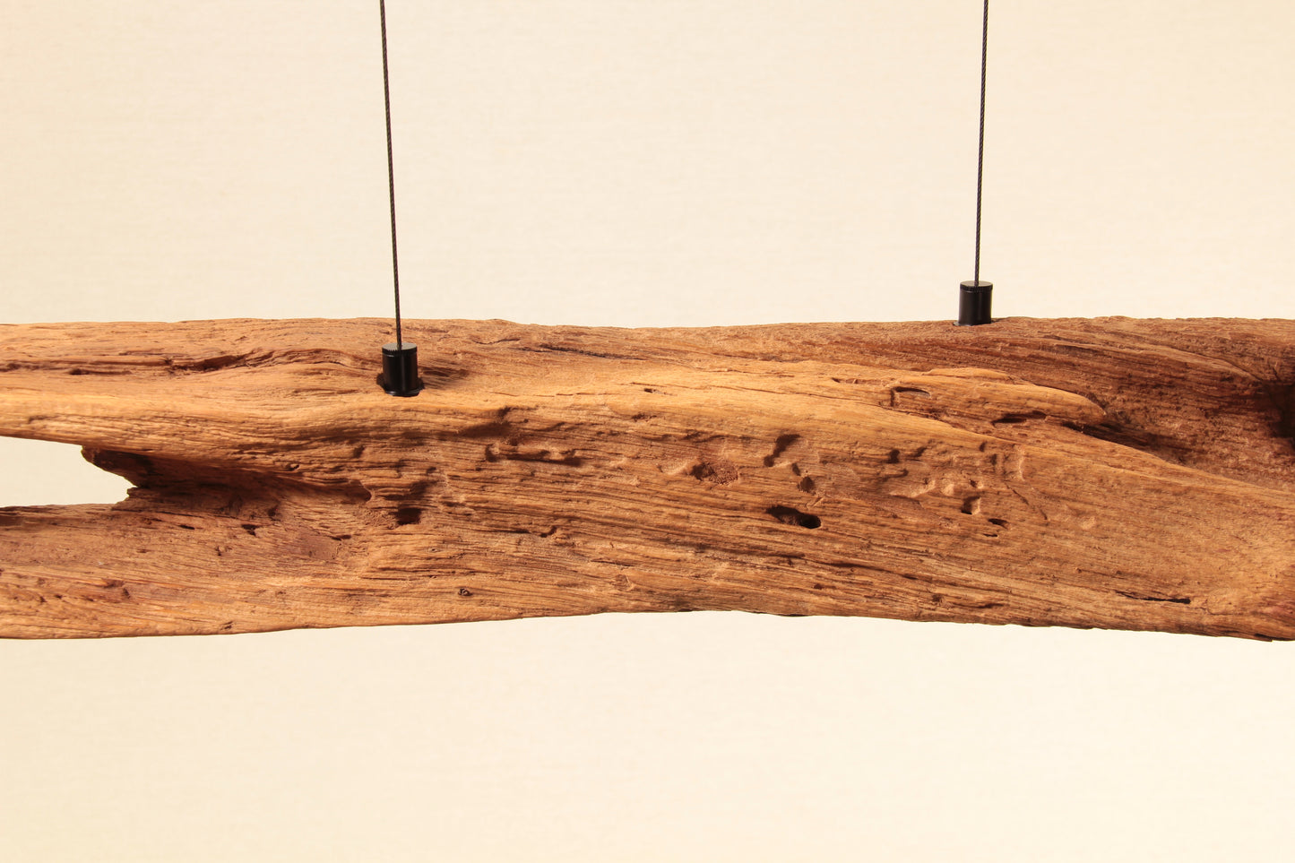 Dining table lamp - handmade unique piece - 126cm oak beam