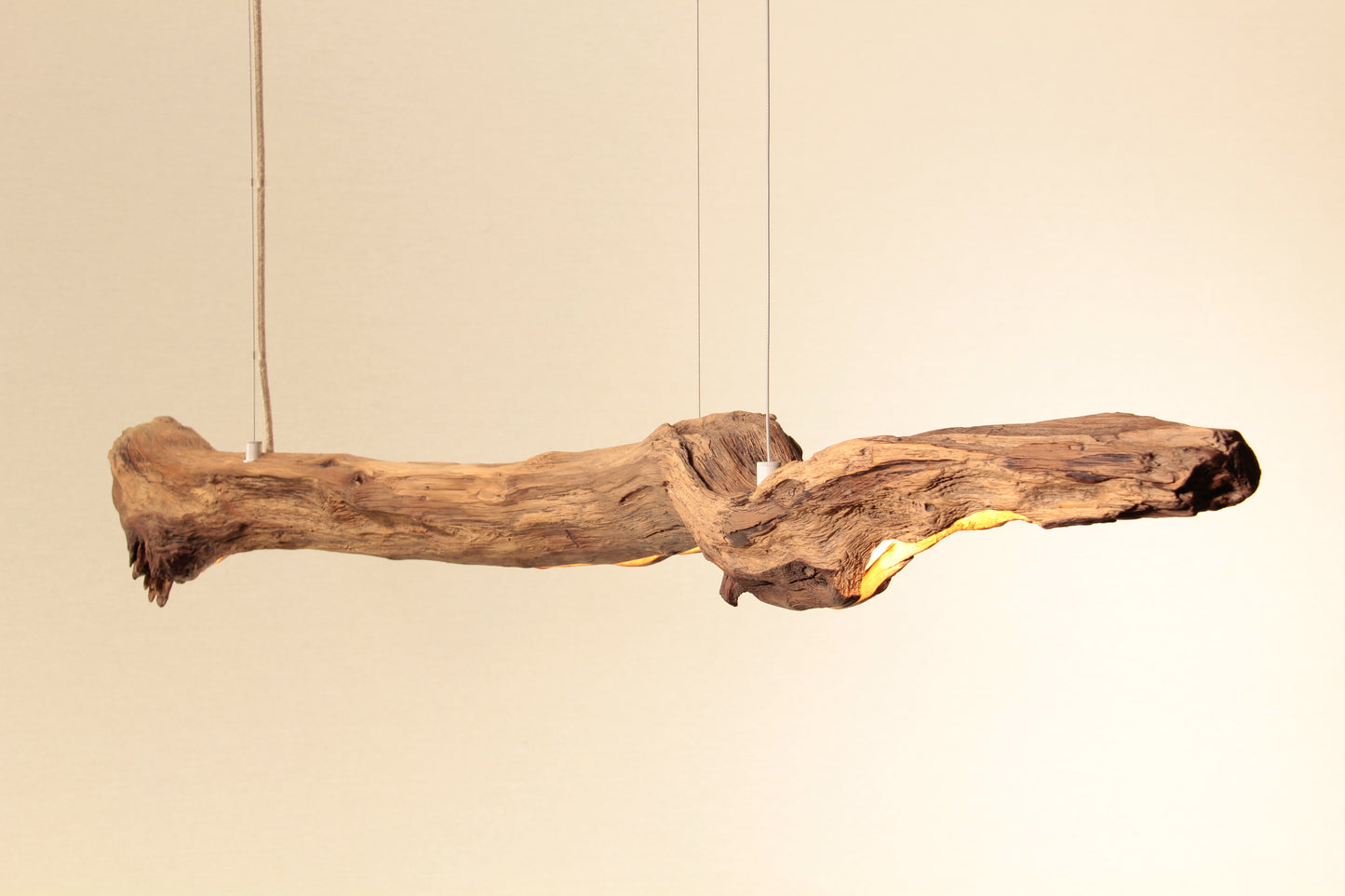 Esstischleuchte - handgefertigtes Unikat - 128cm Eichenast