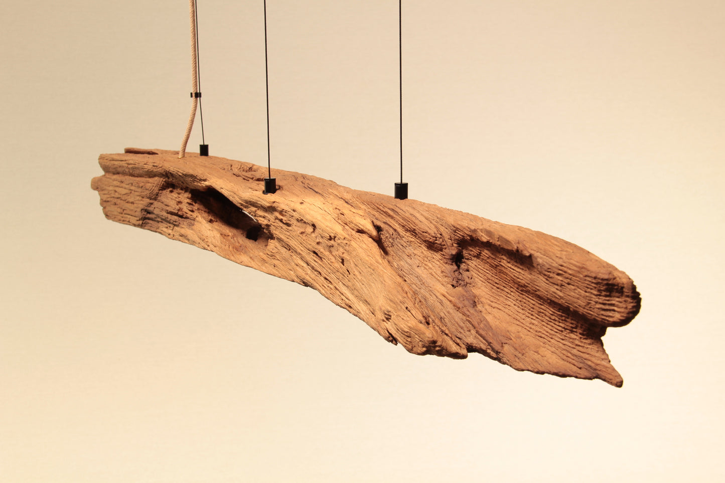 Dining table lamp - handmade unique piece - 126cm oak beam