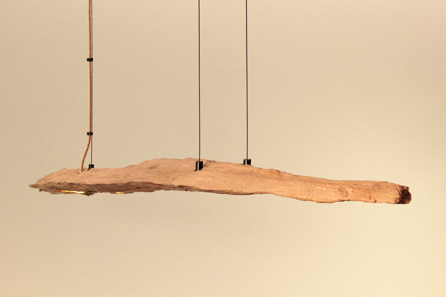Dining table lamp - handmade unique piece - 132cm oak beam