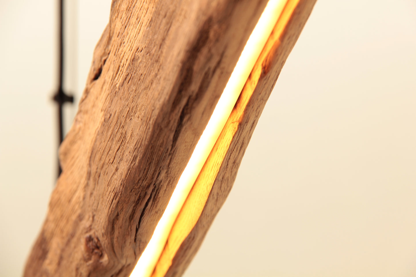 Dining table lamp - handmade unique piece - 123cm oak beam