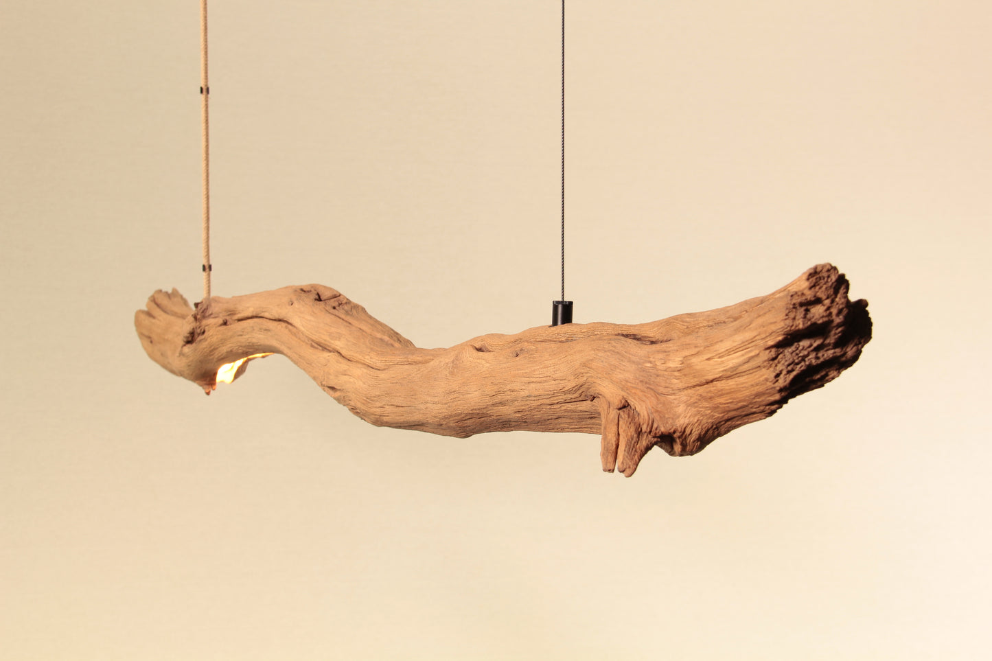 Esstischleuchte - handgefertigtes Unikat - 124cm Eichenast