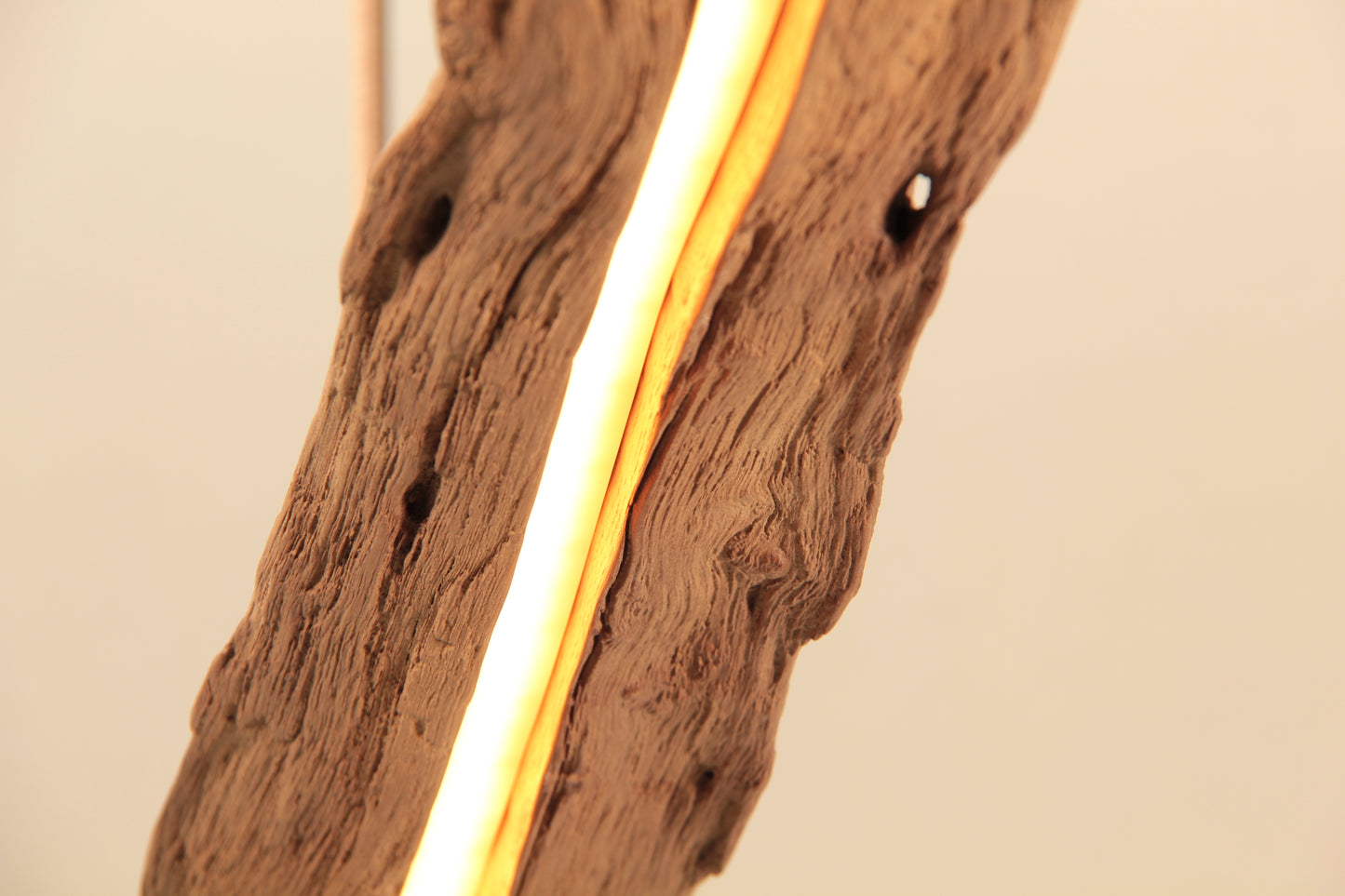 Dining table lamp - handmade unique piece - 132cm oak beam