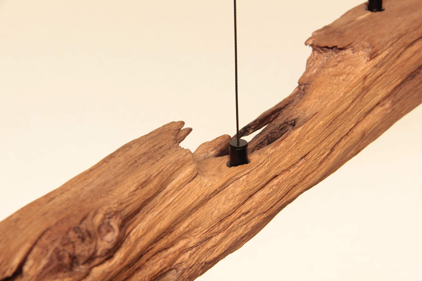 Dining table lamp - handmade unique piece - 123cm oak beam