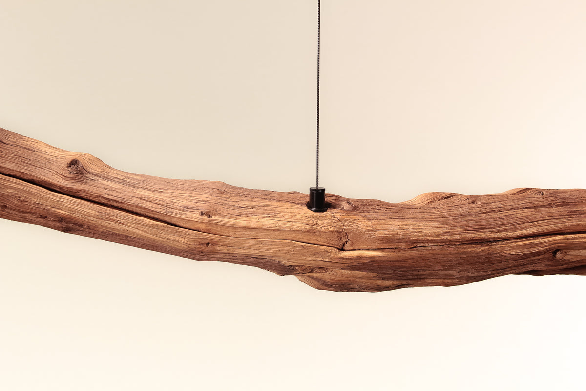 Esstischleuchte - handgefertigtes Unikat - 178cm Eichenast
