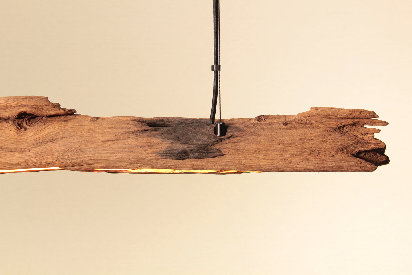 Dining table lamp - handmade unique piece - 123cm oak beam