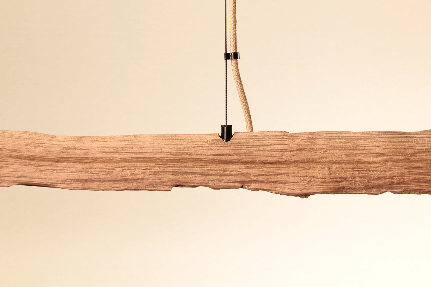 Dining table lamp - handmade unique piece - 132cm oak beam