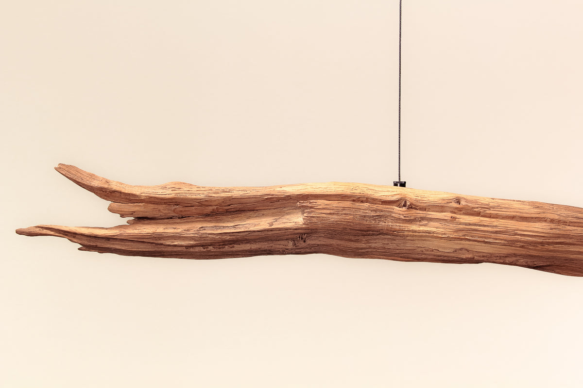Esstischleuchte - handgefertigtes Unikat - 178cm Eichenast