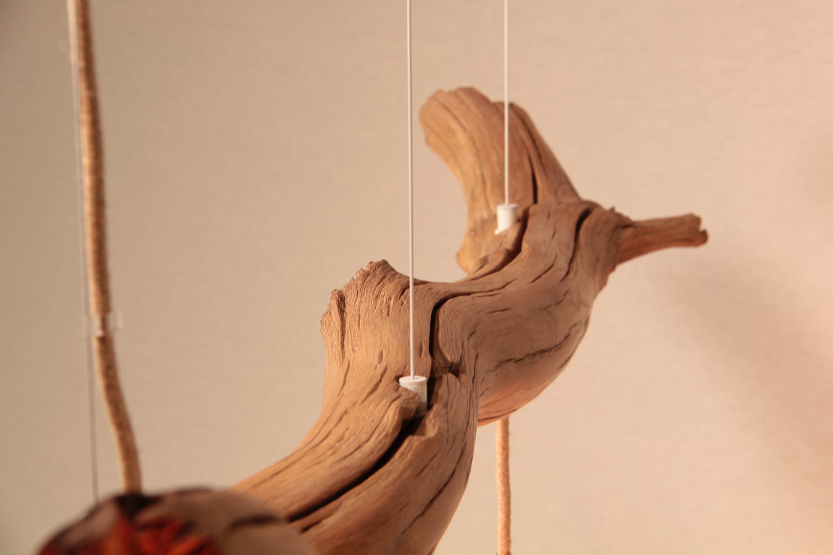 Dining table lamp / 118 cm oak branch / "The perfect complexion"