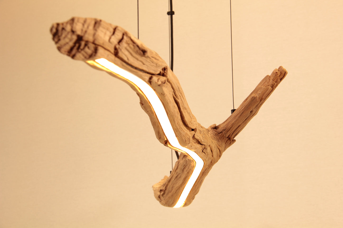 Dining table lamp / LED strip / 142 cm oak branch