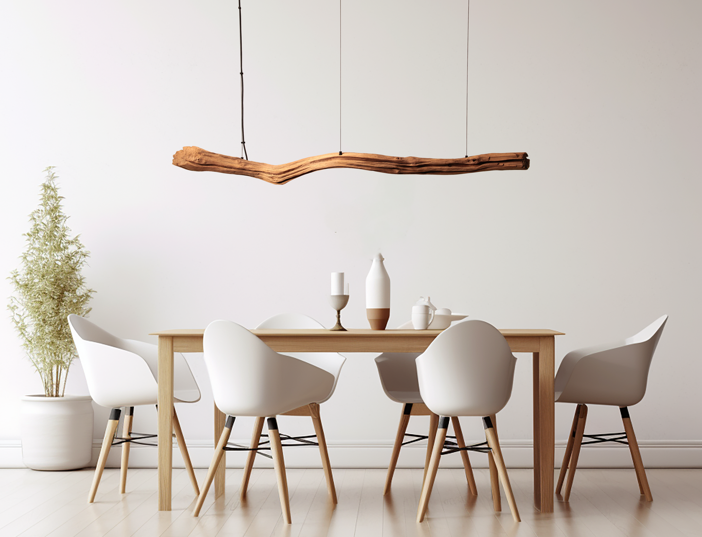 Dining table lamp / LED strip / 164 cm oak branch