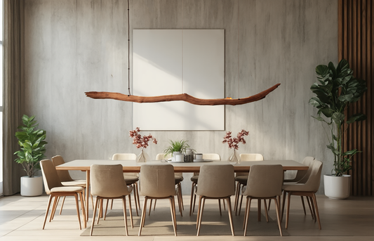 Esstischleuchte / LED Streifen / 240 cm Eichenast
