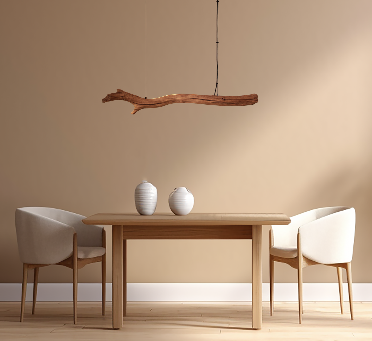 Dining table lamp / LED strip / 115 cm oak branch