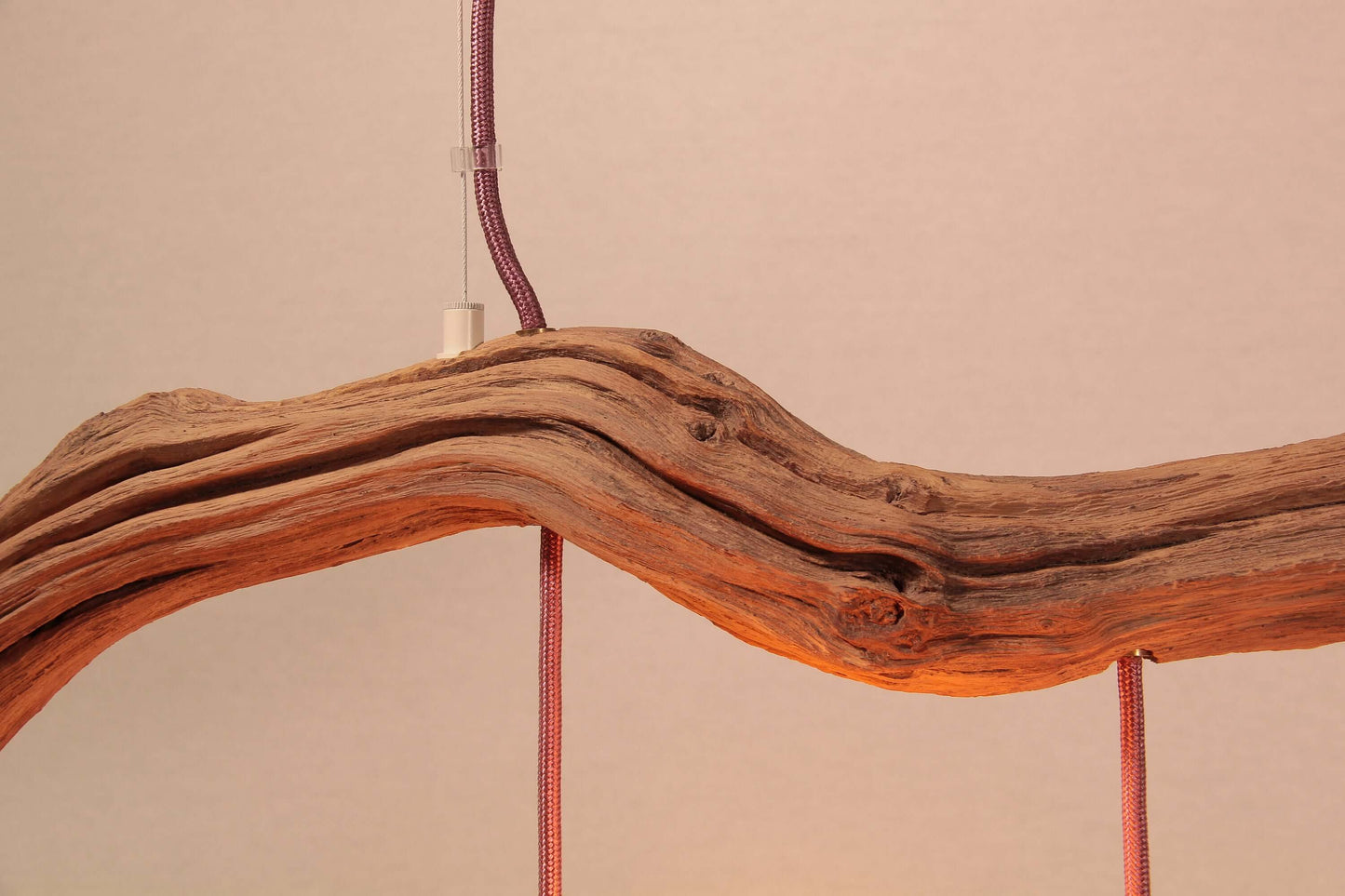 Hängelampe / 89cm langer Eichenast / Einzelstück / Holz / Ast / Pendelleuchte / Esstisch / Deckenlampe / Küchentischlampe / modern